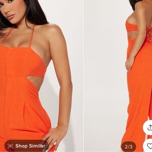 NEW fashion nova Orange jumpsuit